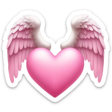 cute pink heart shape with angel wings sticker