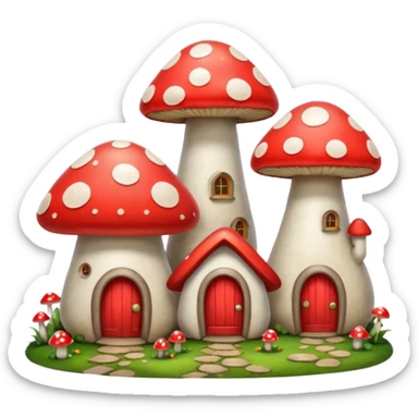 mushroom houses sticker