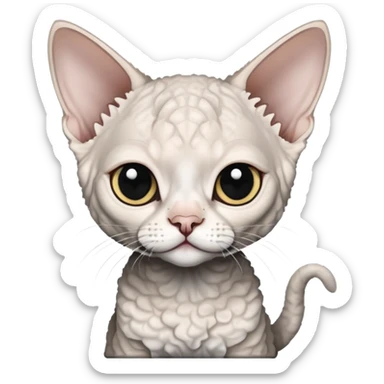 Black and white Devon Rex sticker