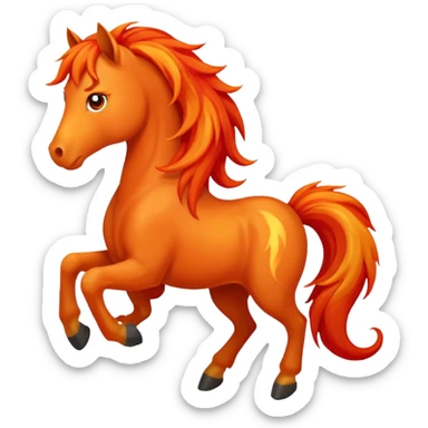 Worried fire horse emoji  sticker