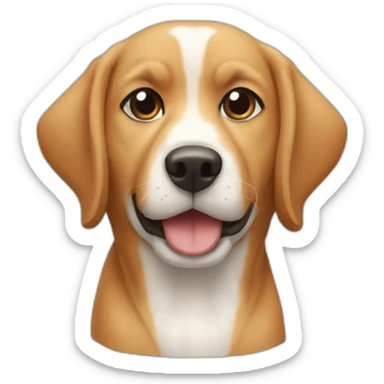 Chien qui mange du riz sticker