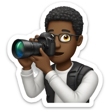 Black man doing photography  sticker
