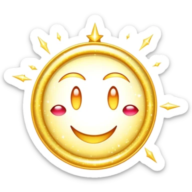 sparkling sign with a wink symbol, no face sticker