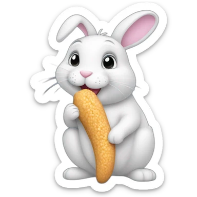 Bunny eat peanut sticker