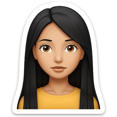 tan skin woman with long straight black hair sticker