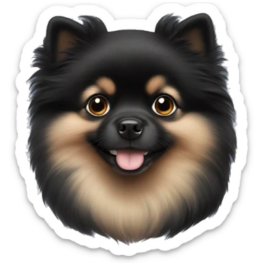 Black Pomeranian puppy sticker