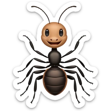 Laughing pot belly black ant sticker