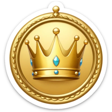A gold badge with a crown for a paid subscription, indicating level 4. sticker