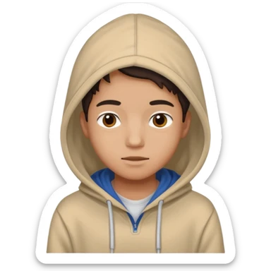 college student with curious face (melange hoodie) sticker