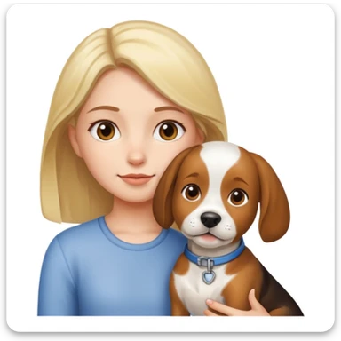 girl and her pet dog sticker