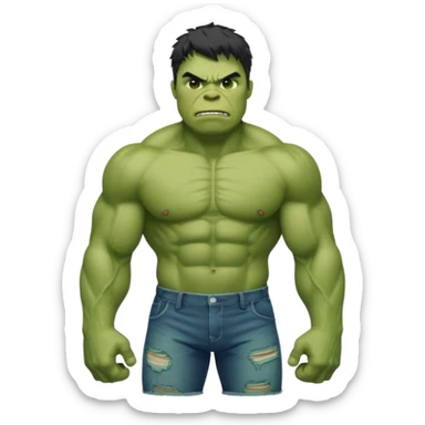 Hulk with a Clean Outfit sticker