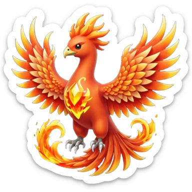 Pokemon legendary laranja and red crystal moltres sticker