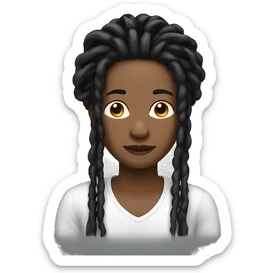 Person with black medium locs sticker