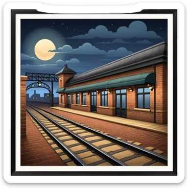 mistery train station sticker