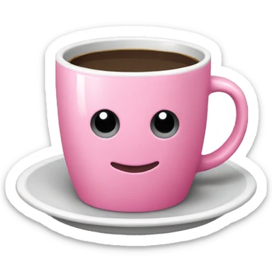 pink coffee cup with grey heart  sticker