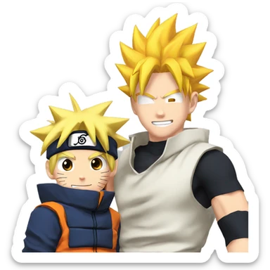 Naruto con Goku  sticker