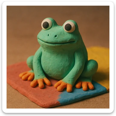 frog claymation style sticker