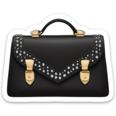 black purse with diamonds sticker