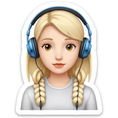 A girl with headphones sticker