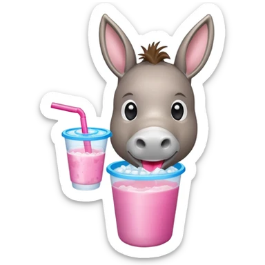 donkey drinking slush sticker