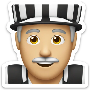 White Referee with mustache  sticker