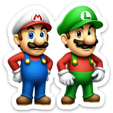 Mario and Luigi sticker