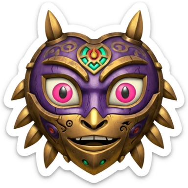 majoras mask mixed with the questioning face sticker