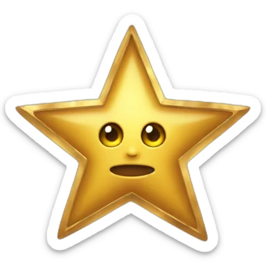 Golden star eyed emoji sticker
