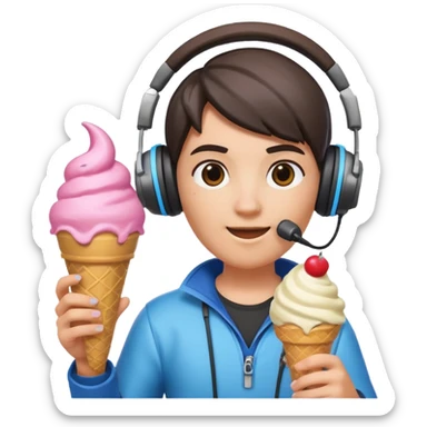 Une glace qui joue a fornite  sticker