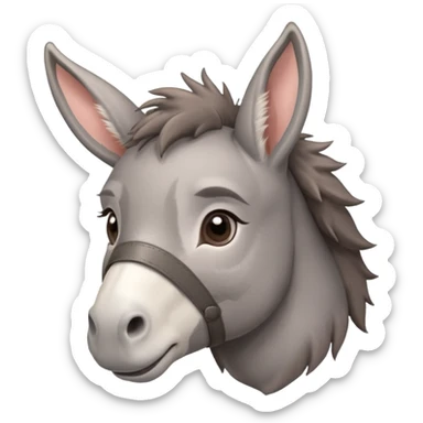 Cute donkey side face with blush sticker