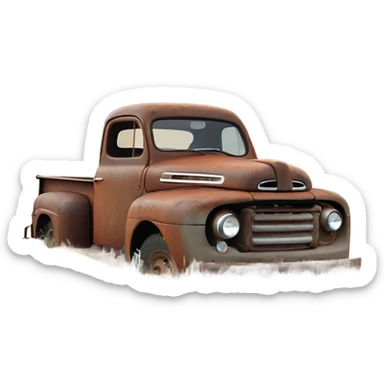 1951 ford pickup rusty in field sticker