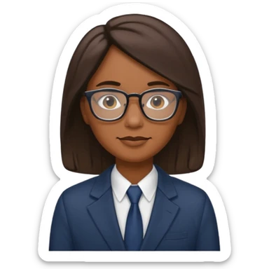 A school principal of African descent with medium-length hair. sticker