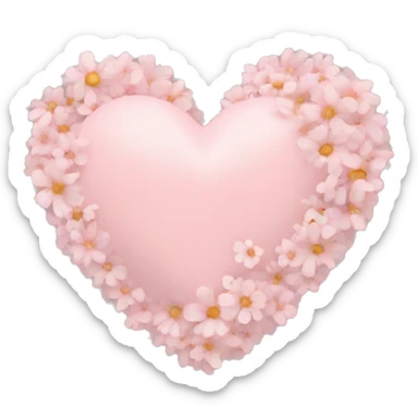 Pastel pink heart and flowers sticker