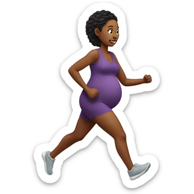 Running pregnant sticker