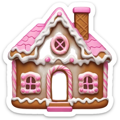 Gingerbread house with pink details sticker