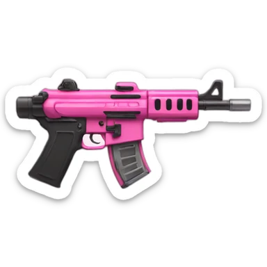 pink machine gun sticker