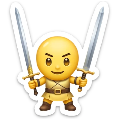 emoji character holding a sword sticker