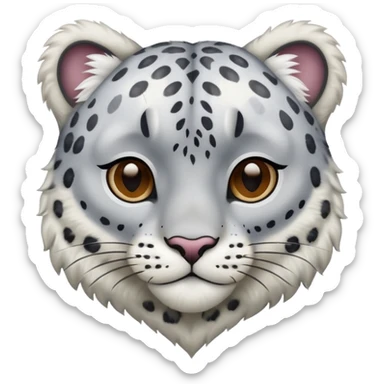 A big heart with snow leopard markings sticker