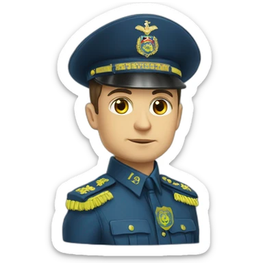 zelenskiy in the uniform of the national police of Ukraine sticker
