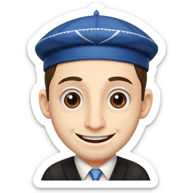 Create a Jewish with a big nose and has a big sneaky smile sticker