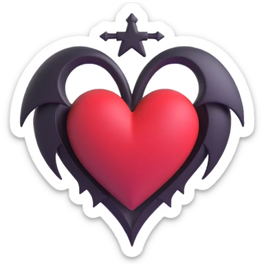 mysterious gothic heart, no moon sticker