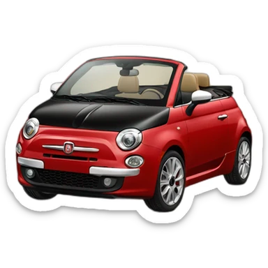red fiat 500 convertible sticker