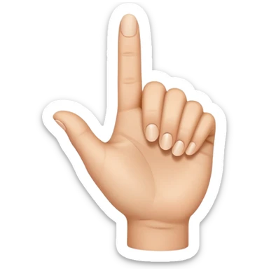 Cupped hand with pointer finger up sticker