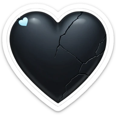 Black heart break emoji sticker