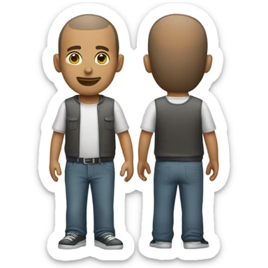 Buzz cut man full body sticker