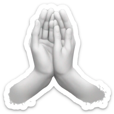 Prayer hands with international no symbol on top sticker