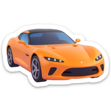 sleek sports car emoji, glossy finish sticker