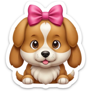 Un perro con un moño sticker