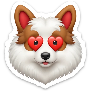 dog and heart combined sticker