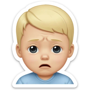 blond baby boy crying sticker